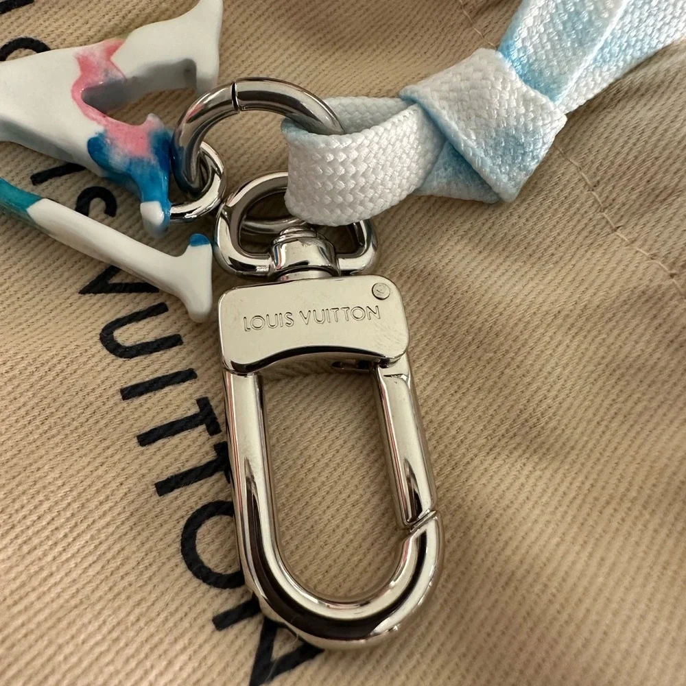 Authentic Louis Vuitton LE‎ Watercolor LV bag Charm Key Holder NEW